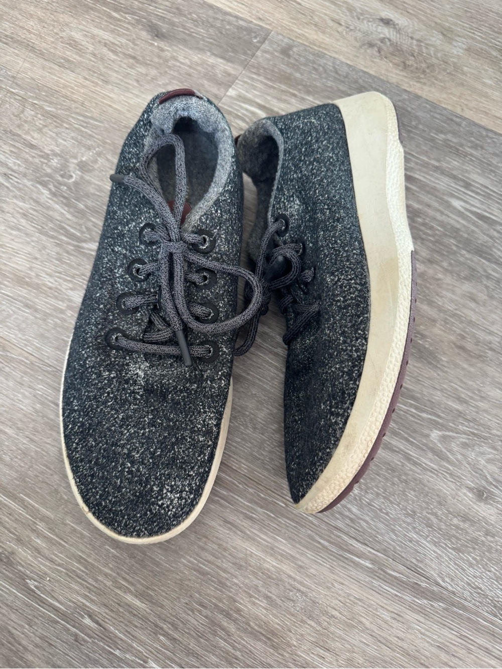 Allbirds Wool Runners in dark gray with a soft merino wool upper